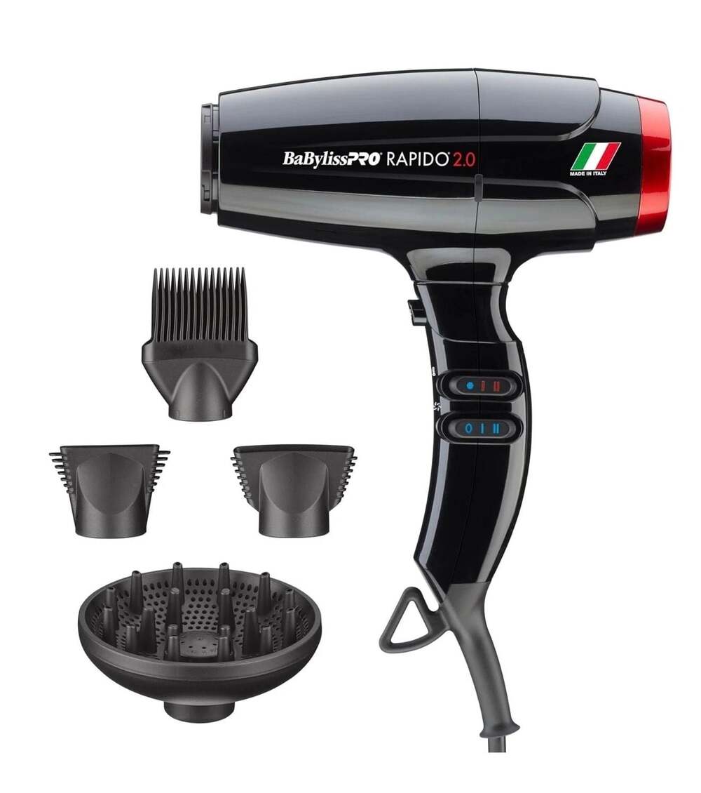 BaBylissPRO Nano Titanium Rapido 2.0 Professional High-Performance Ionic Dryer o